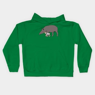 Lowland Tapir Family Kids Hoodie